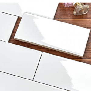 Gạch thẻ ốp tường trắng bóng phẳng 75x150 mm M751500